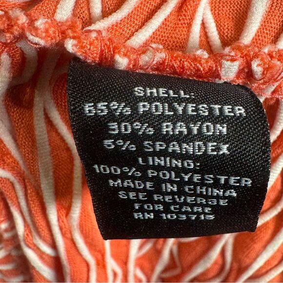 Sharagano orange and white textured stretch midi dress size 10 - Picture 6 of 6